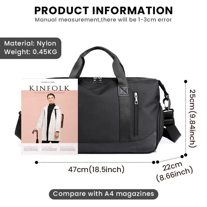 Unisex Waterproof Gym Duffle – Large Travel Holdall