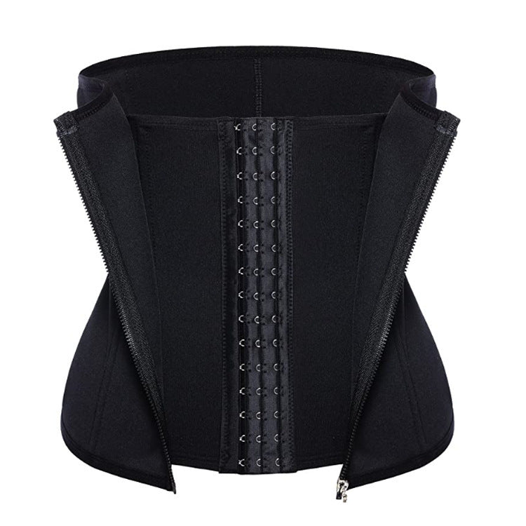Amazon hot-selling zipper three-breasted belt neoprene corset body burst SWEAT fitness postpartum body girdle - Pure Forms